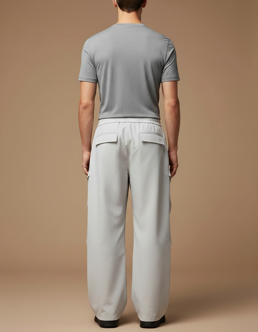 Pantalon Randonnée Gris Cargo Ample Léger Cordon - Polyester - vue 2