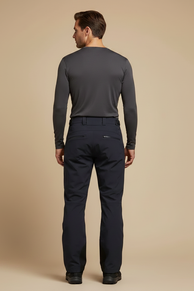 Pantalon Randonnée Noir Homme Coupe Droite Imperméable - Marine Polyester - vue 2