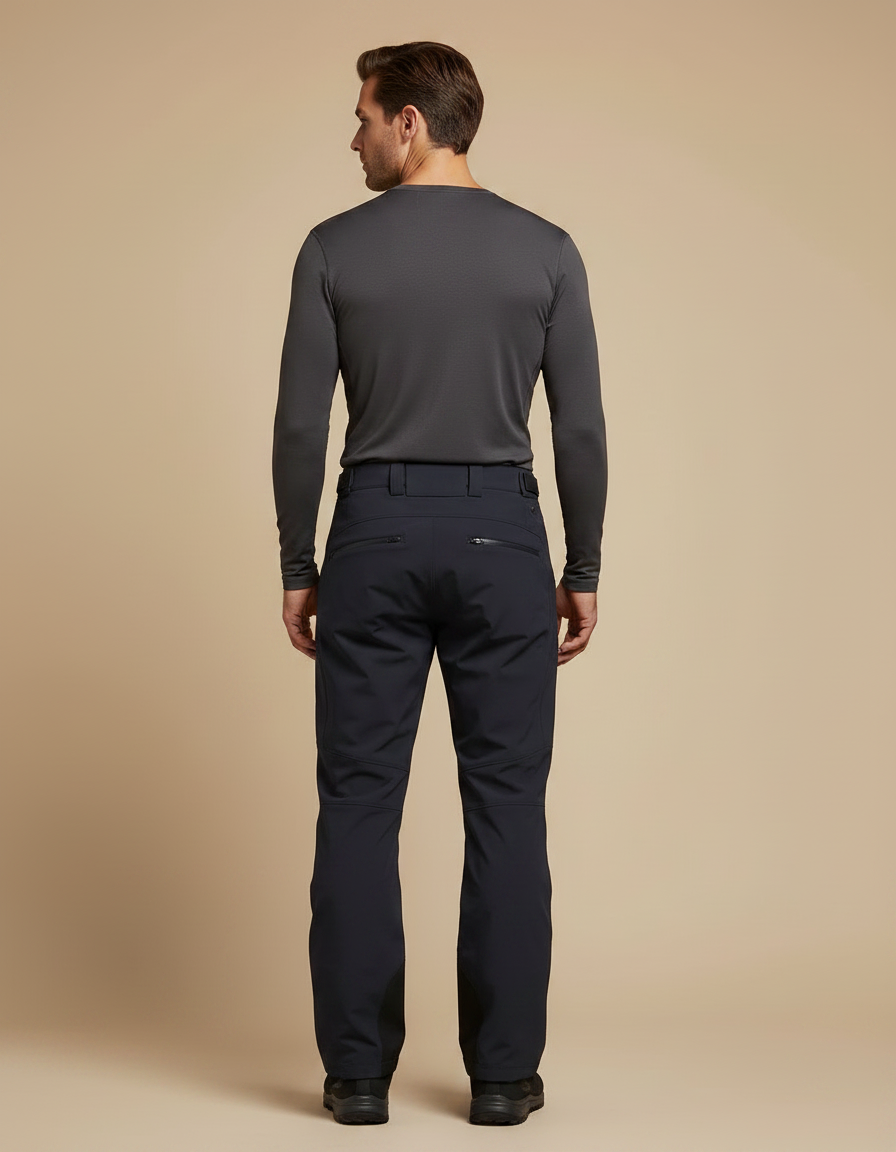 Pantalon Randonnée Noir Homme Coupe Droite Imperméable - Marine Polyester - vue 2