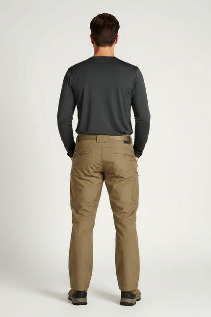 Pantalon Randonnée Kaki Homme Tactique Cargo Résistant - Polyester - vue 2