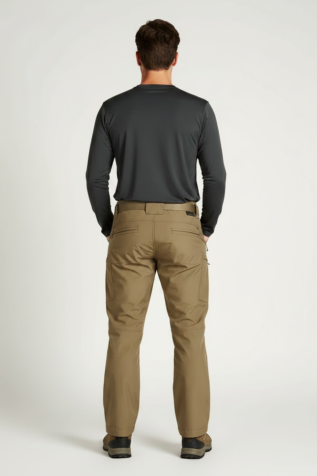 Pantalon Randonnée Kaki Homme Tactique Cargo Résistant - Polyester - vue 2