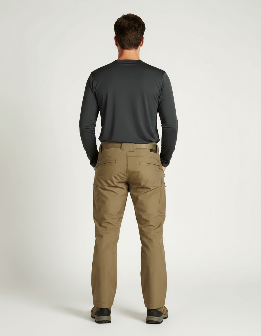 Pantalon Randonnée Kaki Homme Tactique Cargo Résistant - Polyester - vue 2