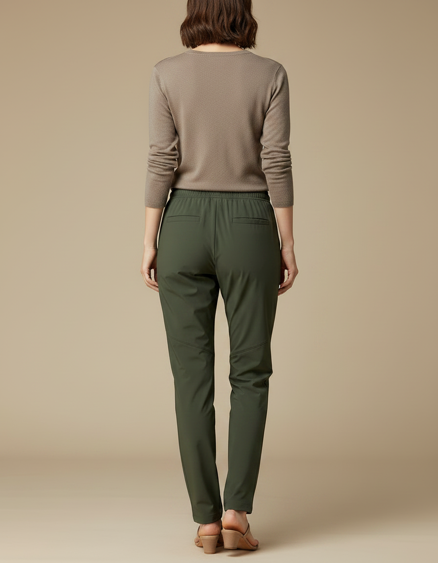 Pantalon Randonnée Vert Olive Léger Sportif Confortable - Kaki Polyester - vue 2