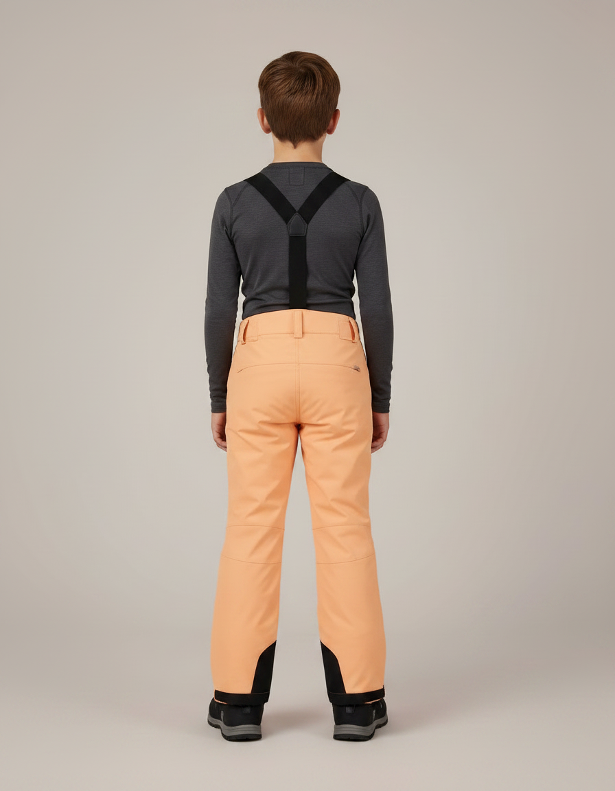 Pantalon Randonnée Orange Bretelles Imperméable Enfant - Polyester - vue 2