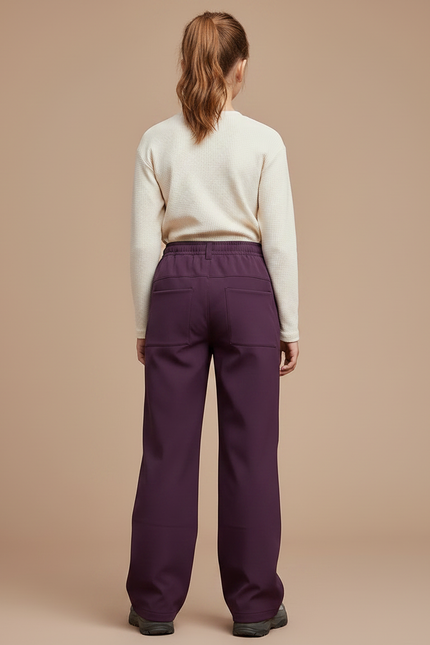 Pantalon Randonnée Violet Ample Zippé Cordon - Polyester - vue 2