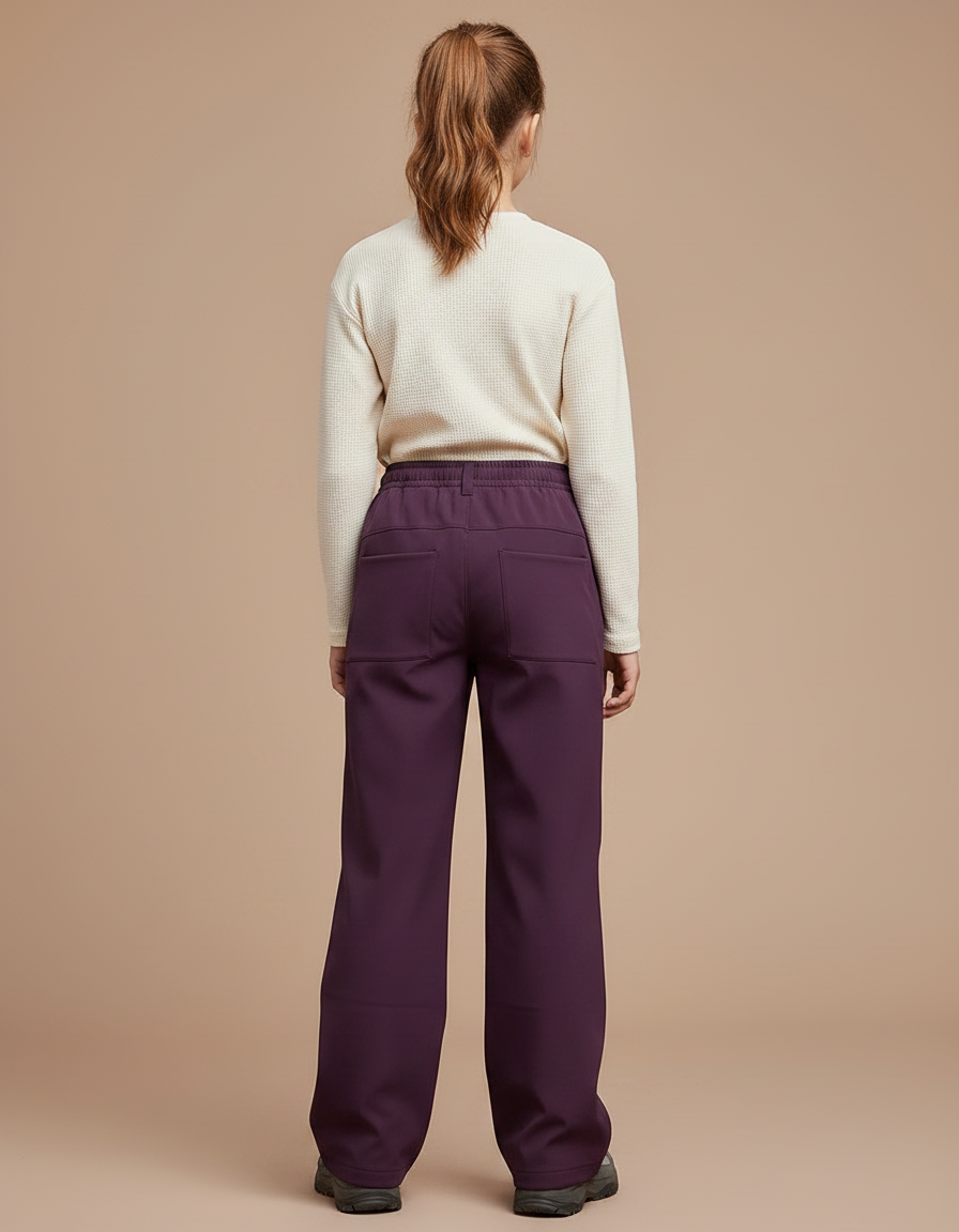 Pantalon Randonnée Violet Ample Zippé Cordon - Polyester - vue 2