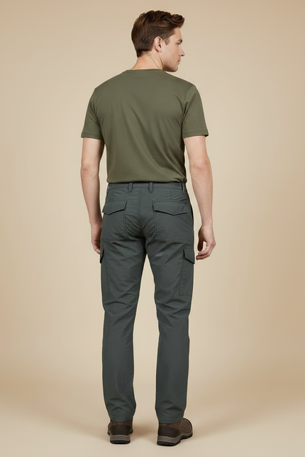 Pantalon Randonnée Déperlant - Kaki Polyester - vue 2