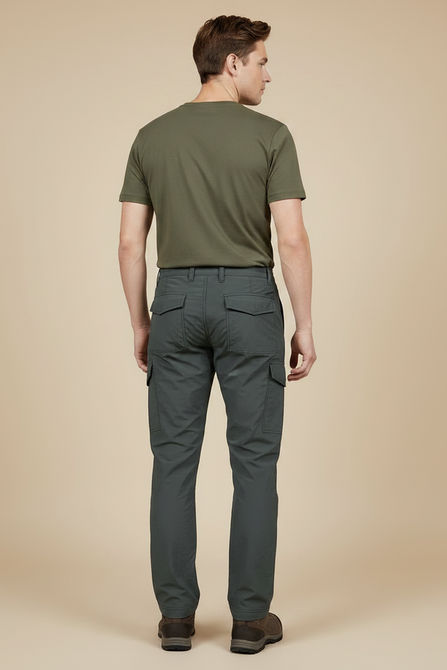 Pantalon Randonnée Déperlant - Kaki Polyester - vue 2