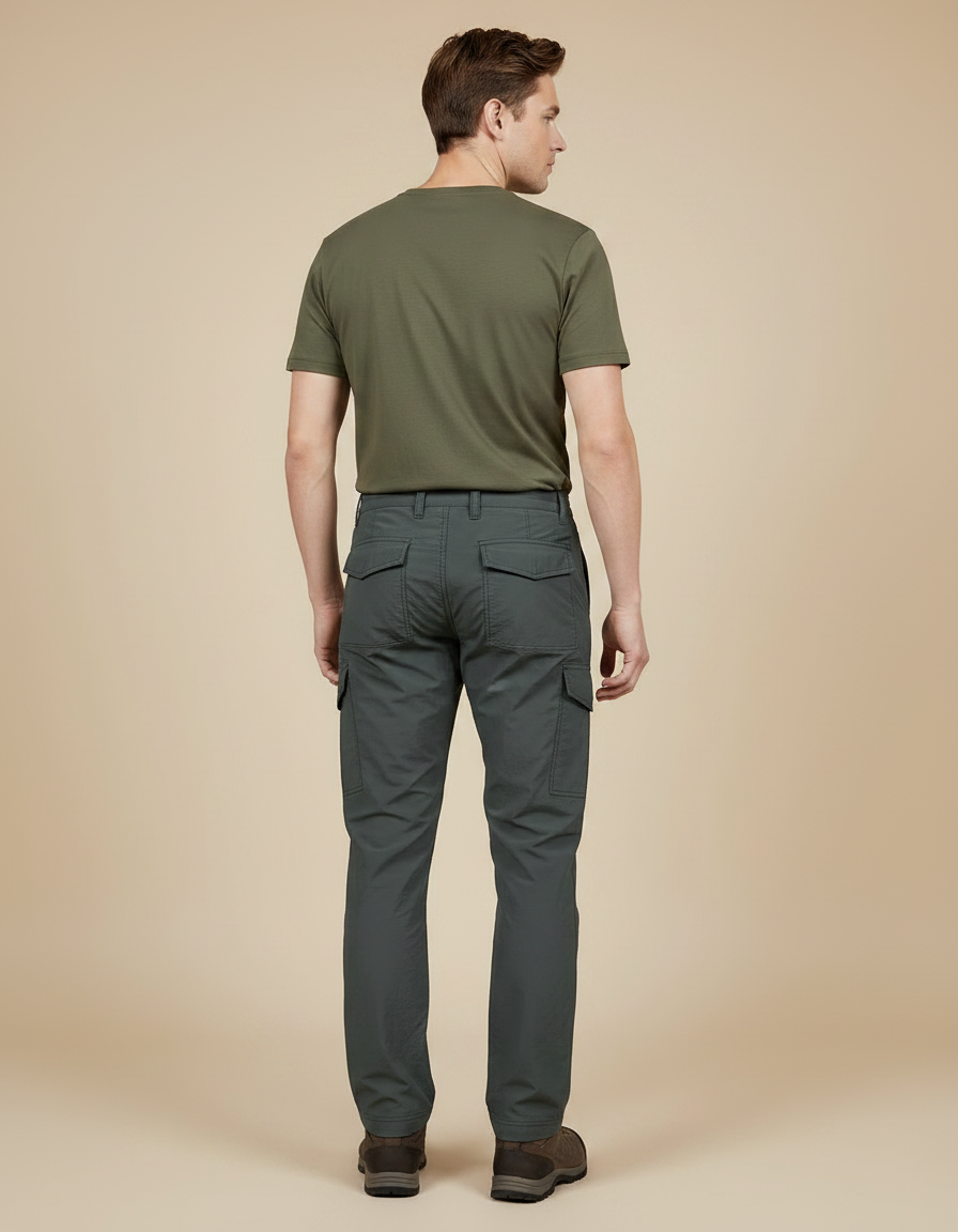 Pantalon Randonnée Déperlant - Kaki Polyester - vue 2