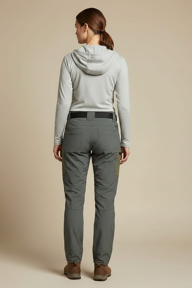 Pantalon Randonnée Kaki Bicolore Léger Respirant Femme - Polyester - vue 2