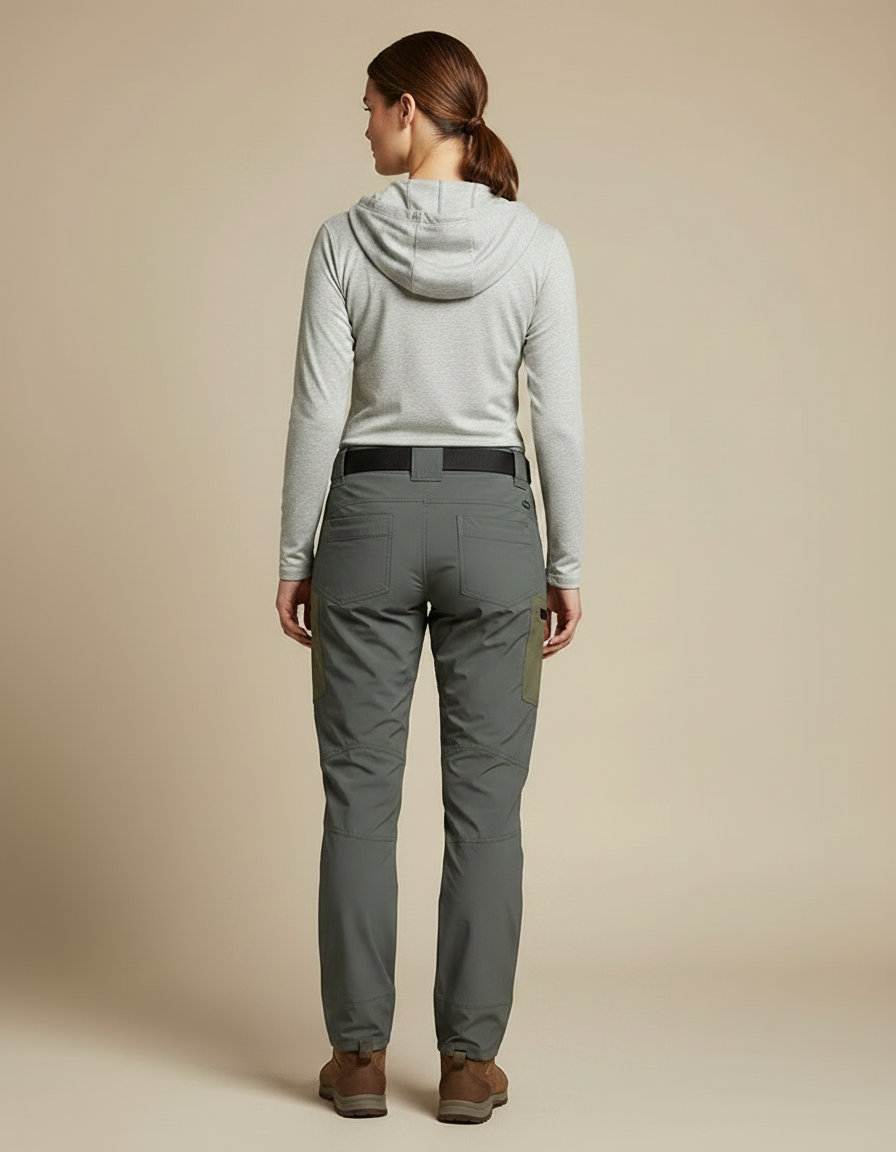 Pantalon Randonnée Kaki Bicolore Léger Respirant Femme - Polyester - vue 2
