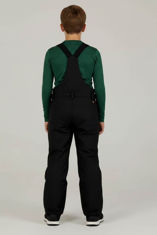Pantalon Randonnée Noir Bretelles Imperméable Enfant Hiver - Polyester - vue 2