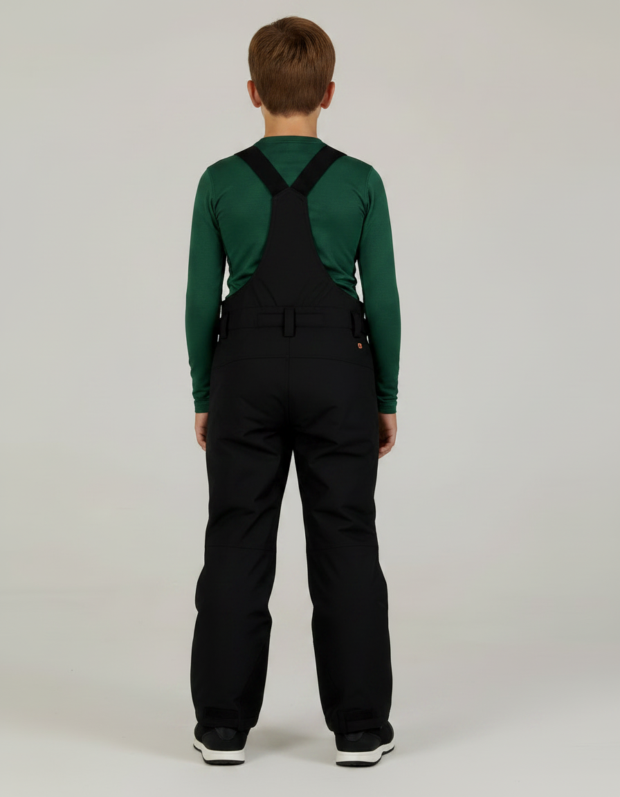 Pantalon Randonnée Noir Bretelles Imperméable Enfant Hiver - Polyester - vue 2