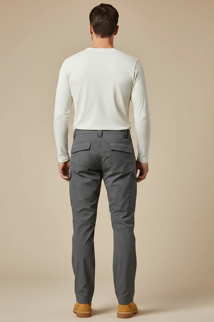 Pantalon Randonnée Gris Cargo Homme Élastique Imperméable Résistant - Polyester - vue 2