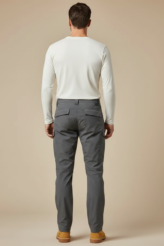 Pantalon Randonnée Gris Cargo Homme Élastique Imperméable Résistant - Polyester - vue 2