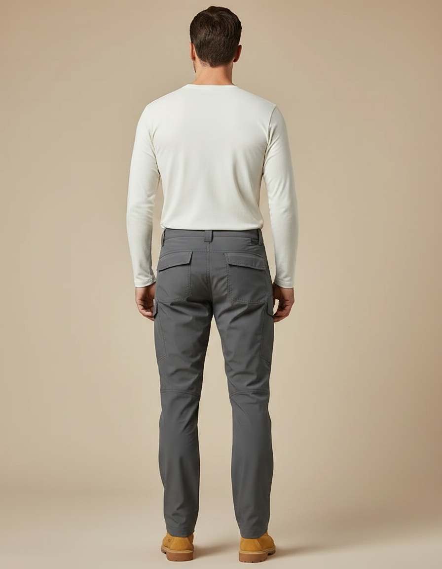 Pantalon Randonnée Gris Cargo Homme Élastique Imperméable Résistant - Polyester - vue 2