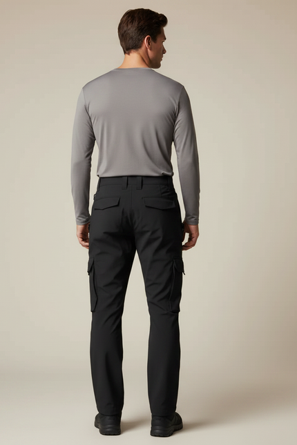 Pantalon Randonnée Noir Cargo Tactique Homme Multi-poches - Polyester - vue 2