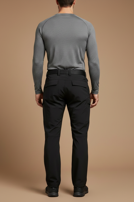 Pantalon Randonnée Noir Homme Tactique Softshell - Polyester - vue 2