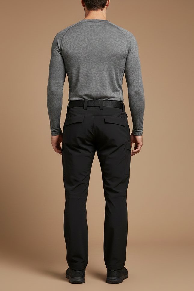 Pantalon Randonnée Noir Homme Tactique Softshell - Polyester - vue 2