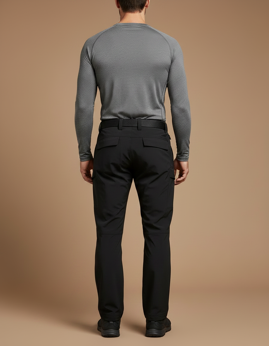 Pantalon Randonnée Noir Homme Tactique Softshell - Polyester - vue 2