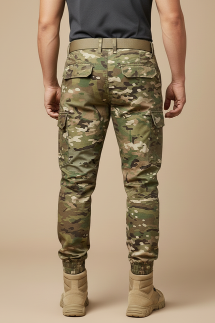 Pantalon Randonnée Camouflage Cargo Léger Homme Jogger - Multicolore Polyester - vue 2