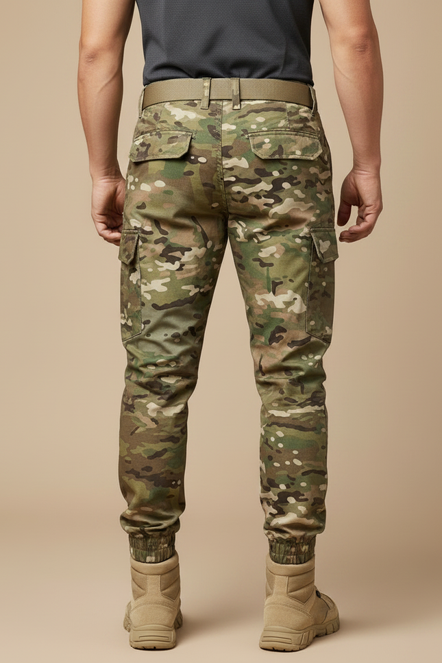 Pantalon Randonnée Camouflage Cargo Léger Homme Jogger - Multicolore Polyester - vue 2
