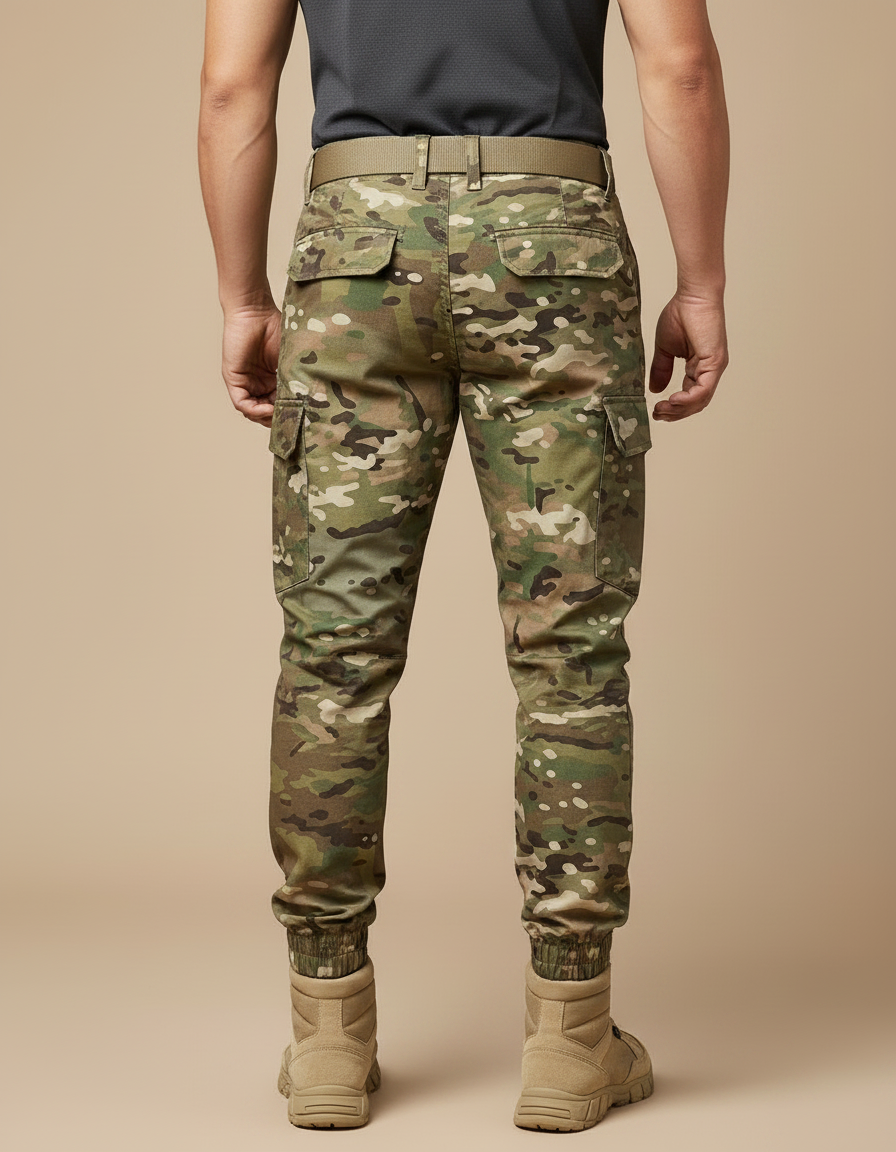 Pantalon Randonnée Camouflage Cargo Léger Homme Jogger - Multicolore Polyester - vue 2