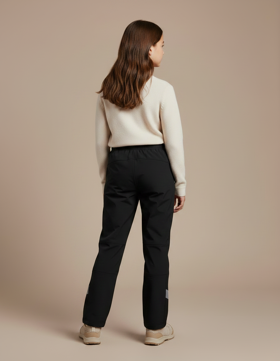 Pantalon Randonnée Noir Enfant Réfléchissant Sportif Léger - Polyester - vue 2