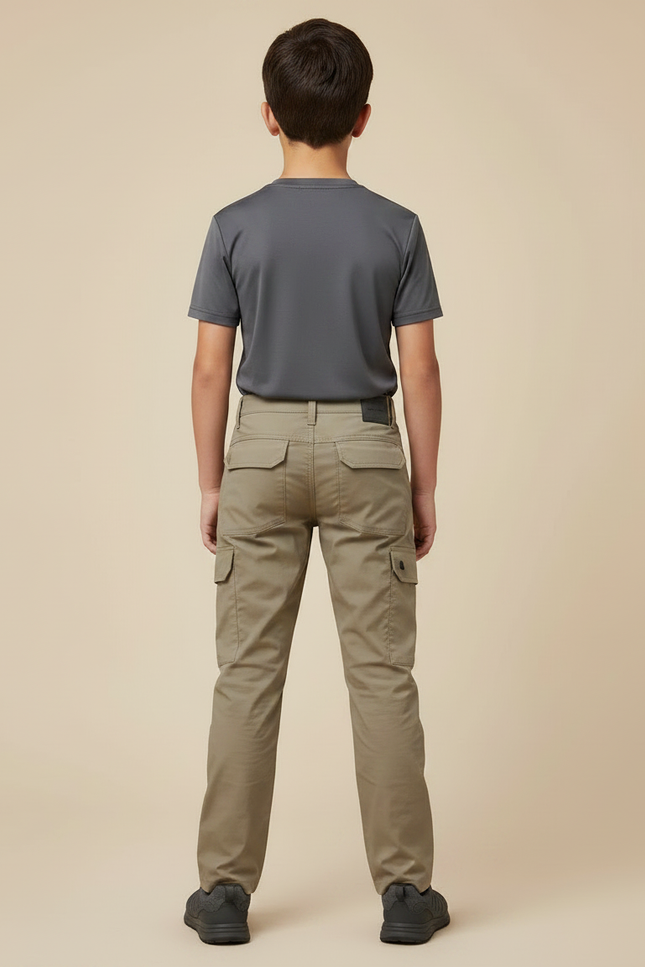 Pantalon Randonnée Enfant Kaki Cargo Tactique - Polyester - vue 2