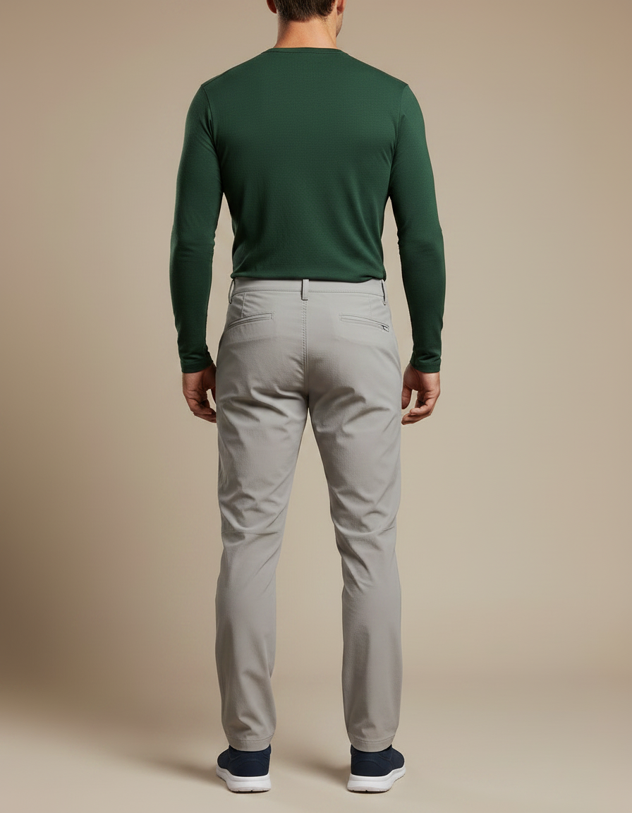 Pantalon Randonnée Gris Clair Droit Élastique Confortable Homme - Polyester - vue 2
