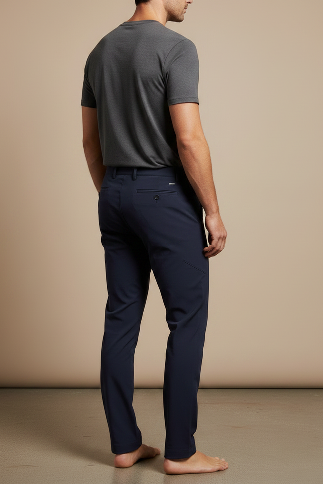 Pantalon Randonnée Bleu Marine Coupe Droite Élastique Confortable - Polyester - vue 2