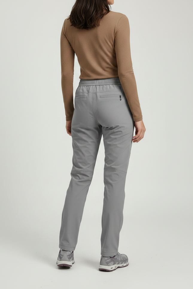 Pantalon Randonnée Femme Gris Léger Respirant Élastique - Polyester - vue 2