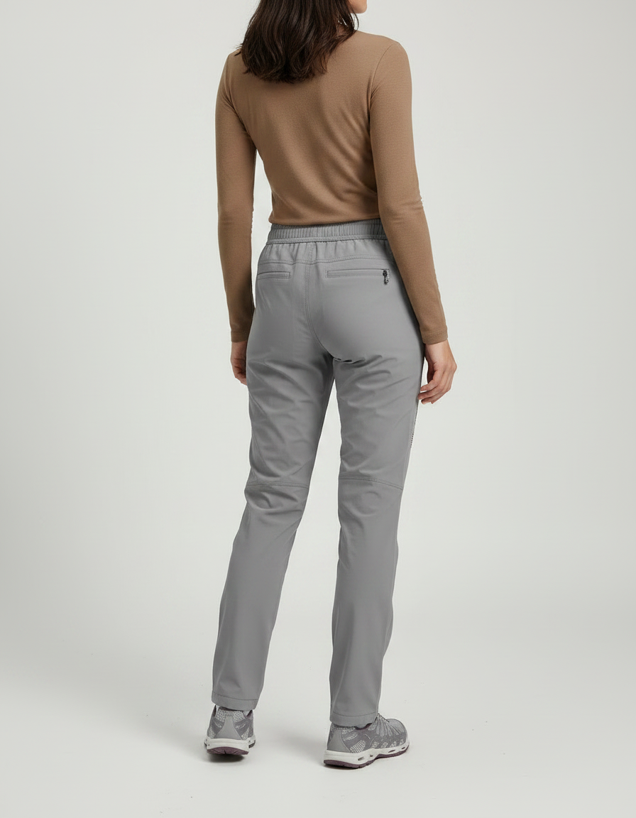 Pantalon Randonnée Femme Gris Léger Respirant Élastique - Polyester - vue 2