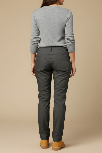 Pantalon Randonnée Gris Cargo Multipoches Femme Droit - Polyester - vue 2
