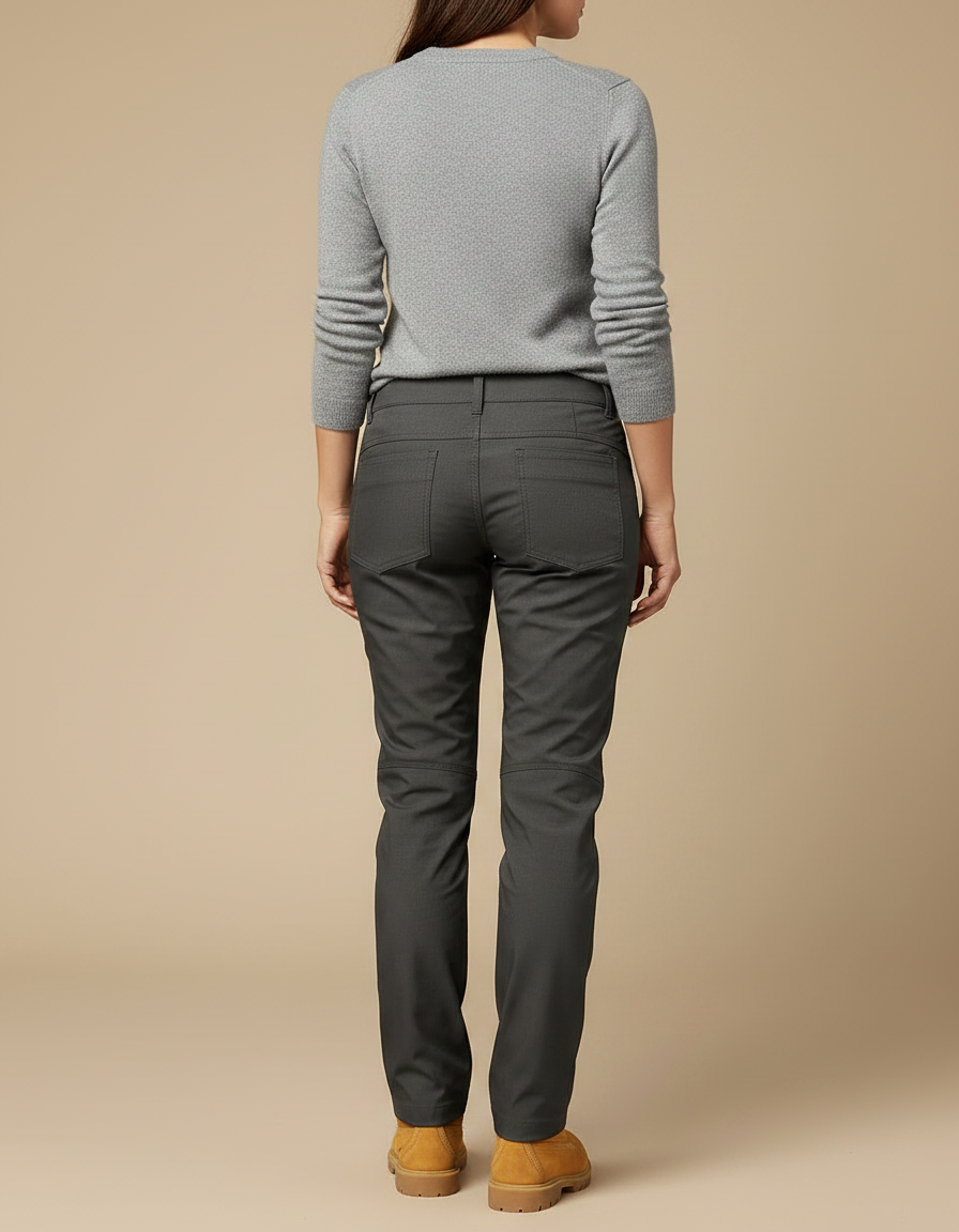 Pantalon Randonnée Gris Cargo Multipoches Femme Droit - Polyester - vue 2