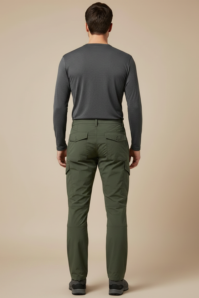 Pantalon Randonnée Léger - Kaki Polyester - vue 2