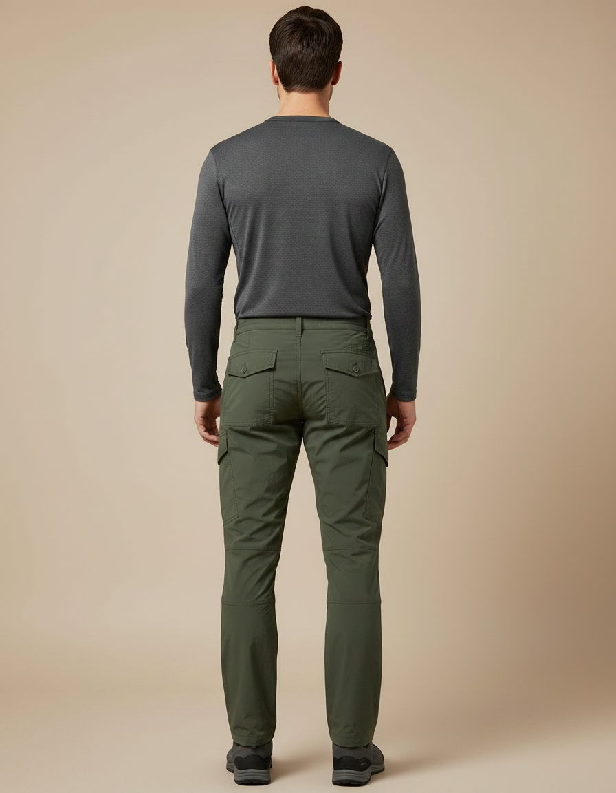 Pantalon Randonnée Léger - Kaki Polyester - vue 2