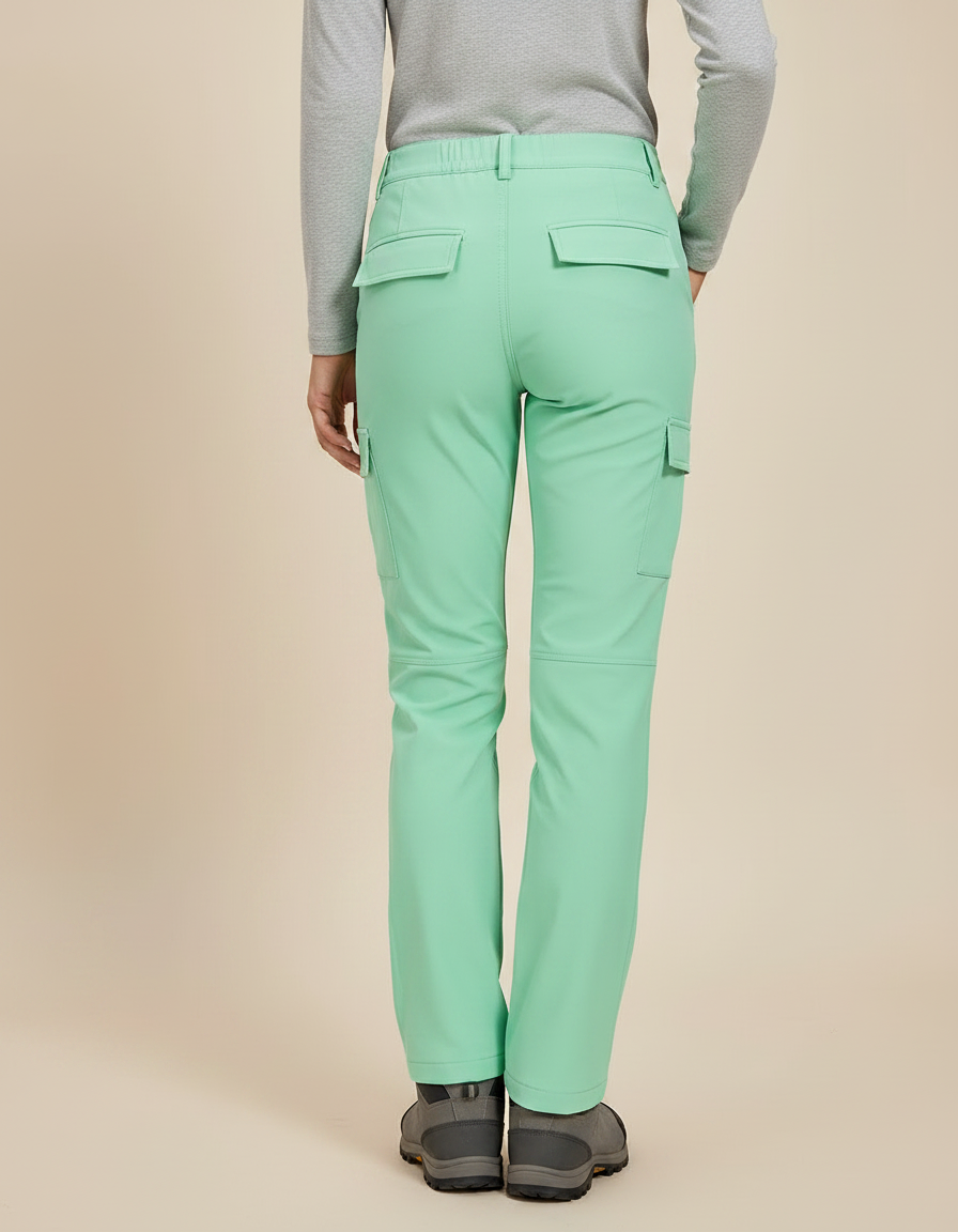 Pantalon Randonnée Vert Menthe Cargo Imperméable Femme - Polyester - vue 2