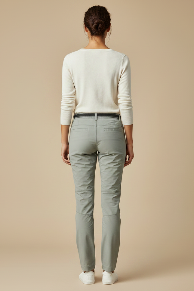 Pantalon Randonnée Femme Gris Clair Stretch Léger - Polyester - vue 2