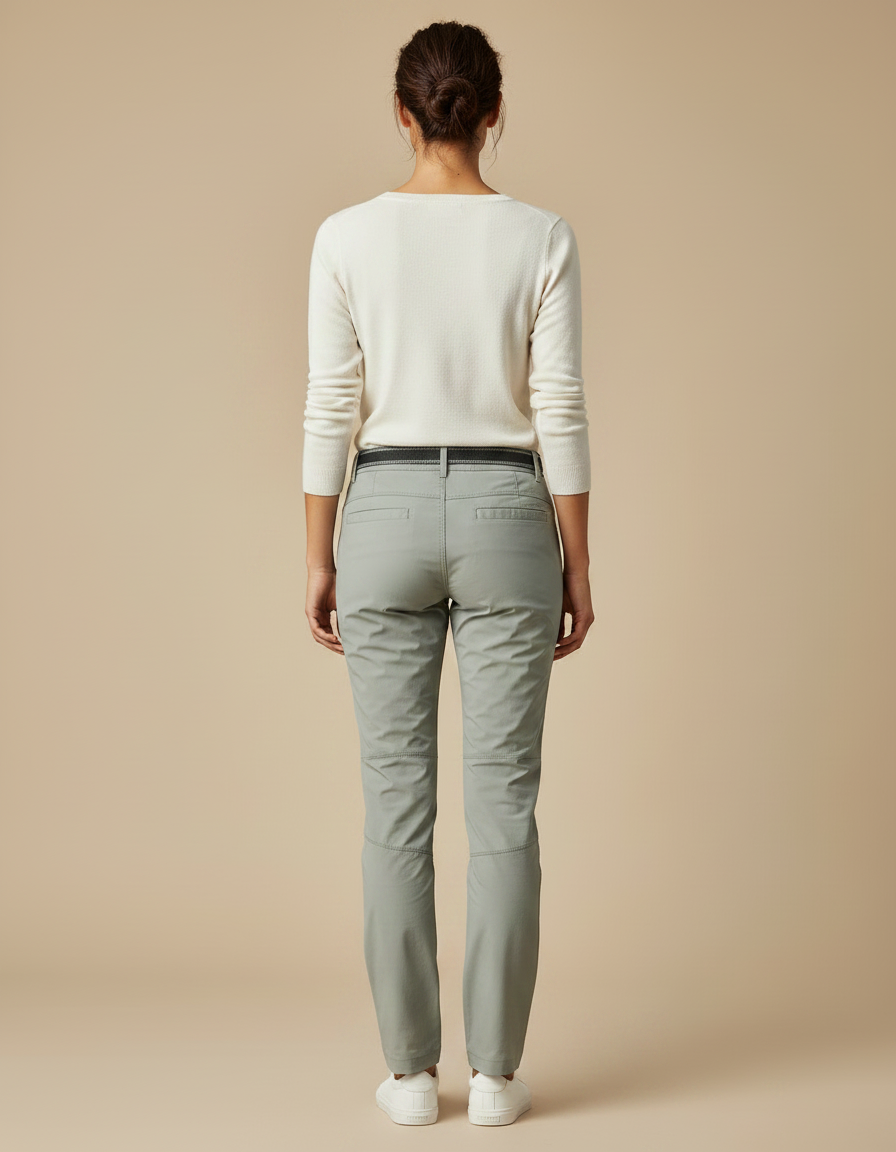 Pantalon Randonnée Femme Gris Clair Stretch Léger - Polyester - vue 2
