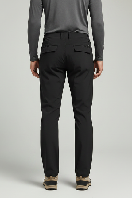 Pantalon Randonnée Noir Homme Coupe Droite Séchage Rapide - Polyester - vue 2