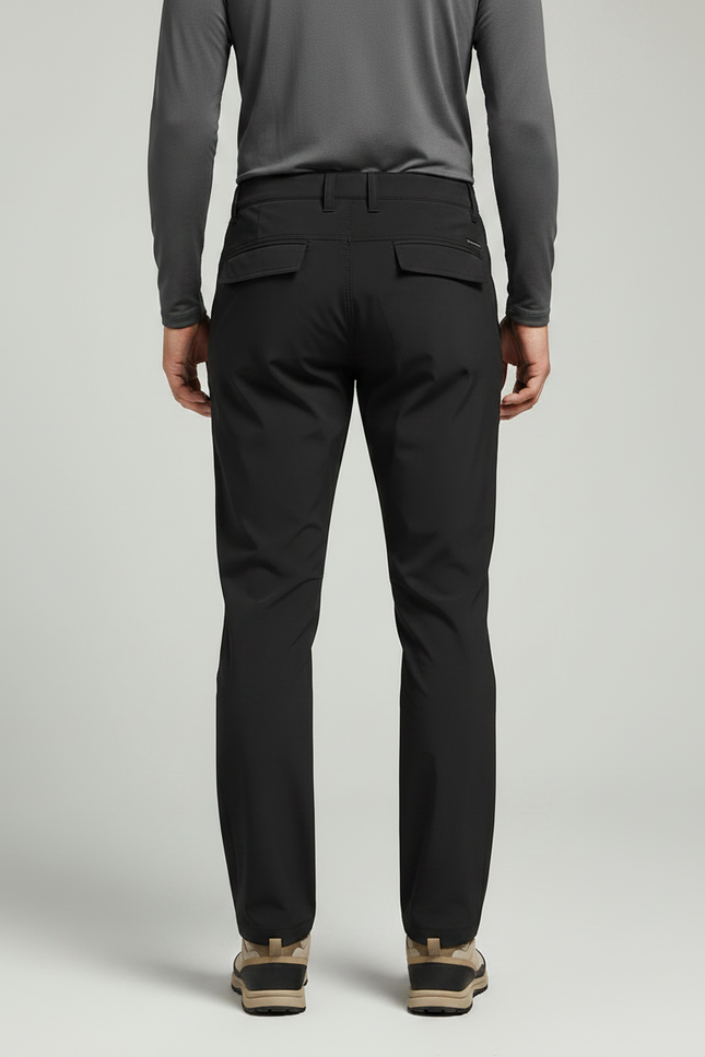 Pantalon Randonnée Noir Homme Coupe Droite Séchage Rapide - Polyester - vue 2