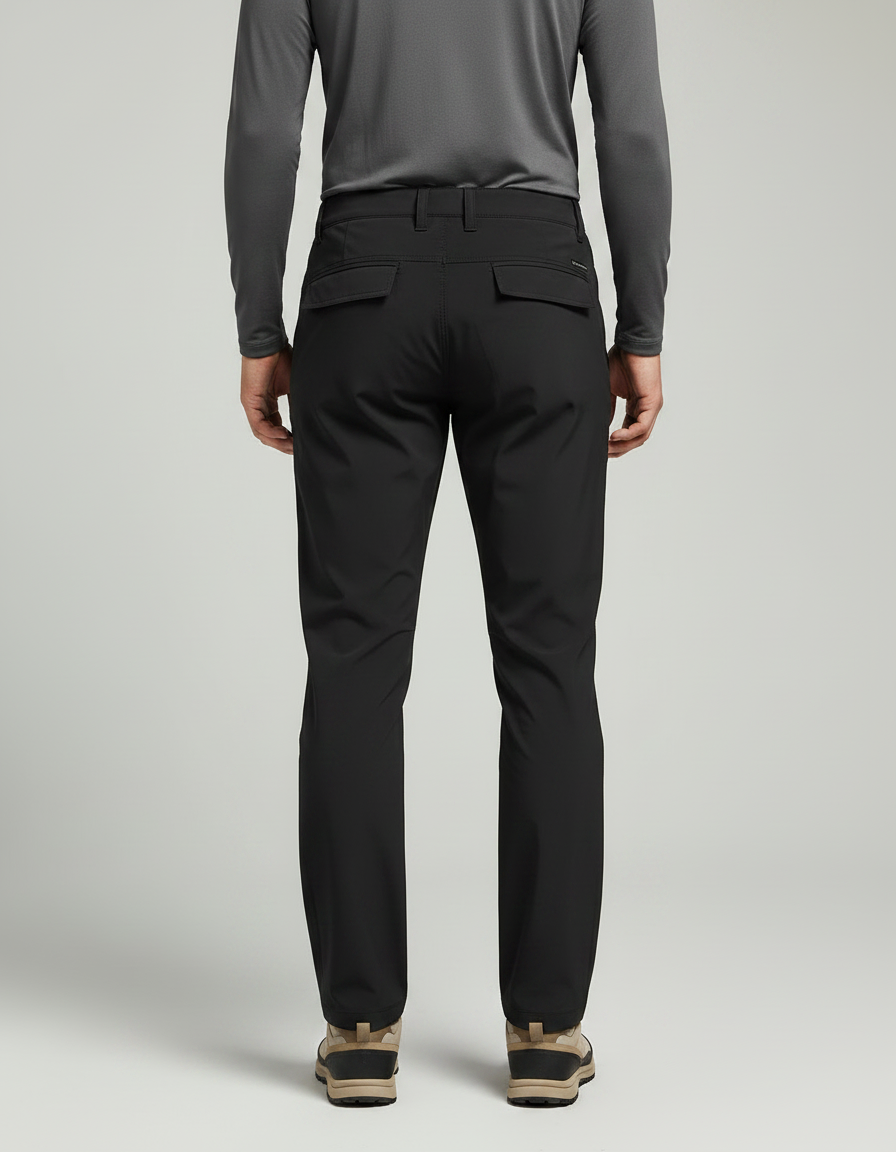 Pantalon Randonnée Noir Homme Coupe Droite Séchage Rapide - Polyester - vue 2