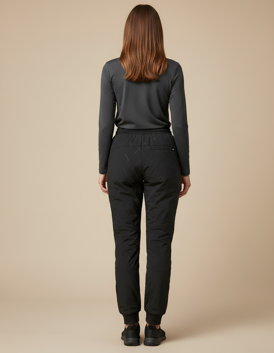 Pantalon Randonnée Noir Matelassé Femme Chaud Hiver - Polyester - vue 2