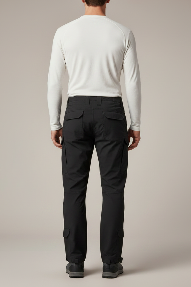 Pantalon Randonnée Noir Cargo Homme Multi-Poches Tactique - Polyester - vue 2