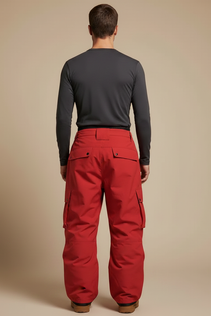 Pantalon Randonnée Rouge Ample Cargo Homme Imperméable - Polyester - vue 2