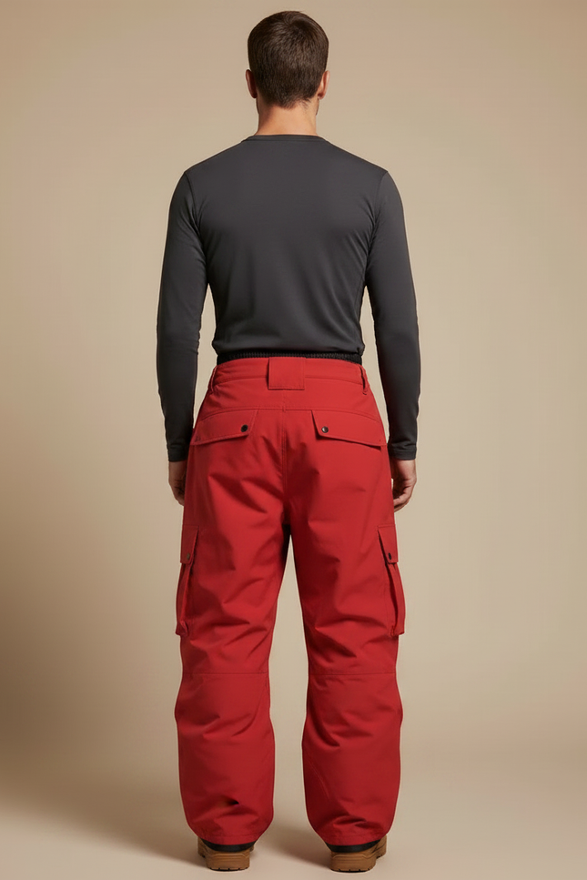 Pantalon Randonnée Rouge Ample Cargo Homme Imperméable - Polyester - vue 2