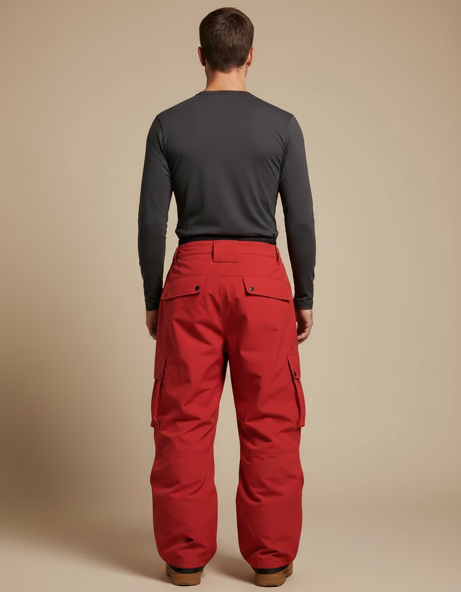 Pantalon Randonnée Rouge Ample Cargo Homme Imperméable - Polyester - vue 2