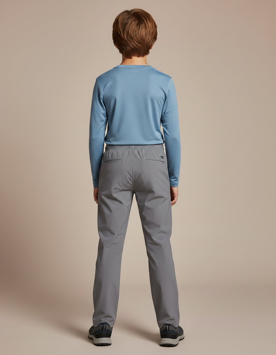Pantalon Randonnée Gris Enfant Léger Confortable Sport - Polyester - vue 2