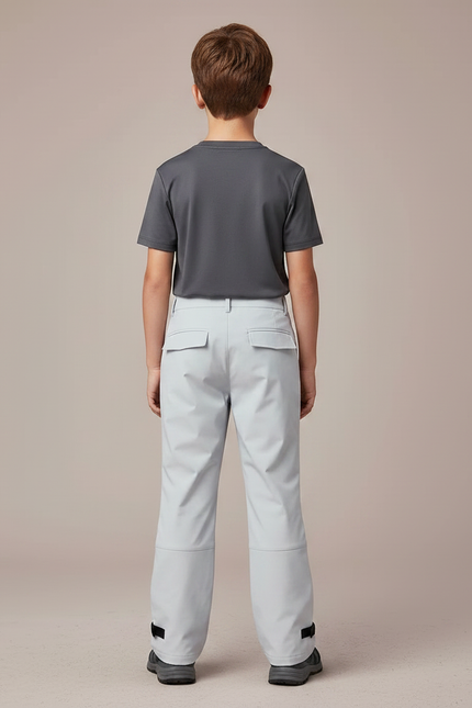 Pantalon Randonnée Gris Clair Cargo Enfant Imperméable - Polyester - vue 2